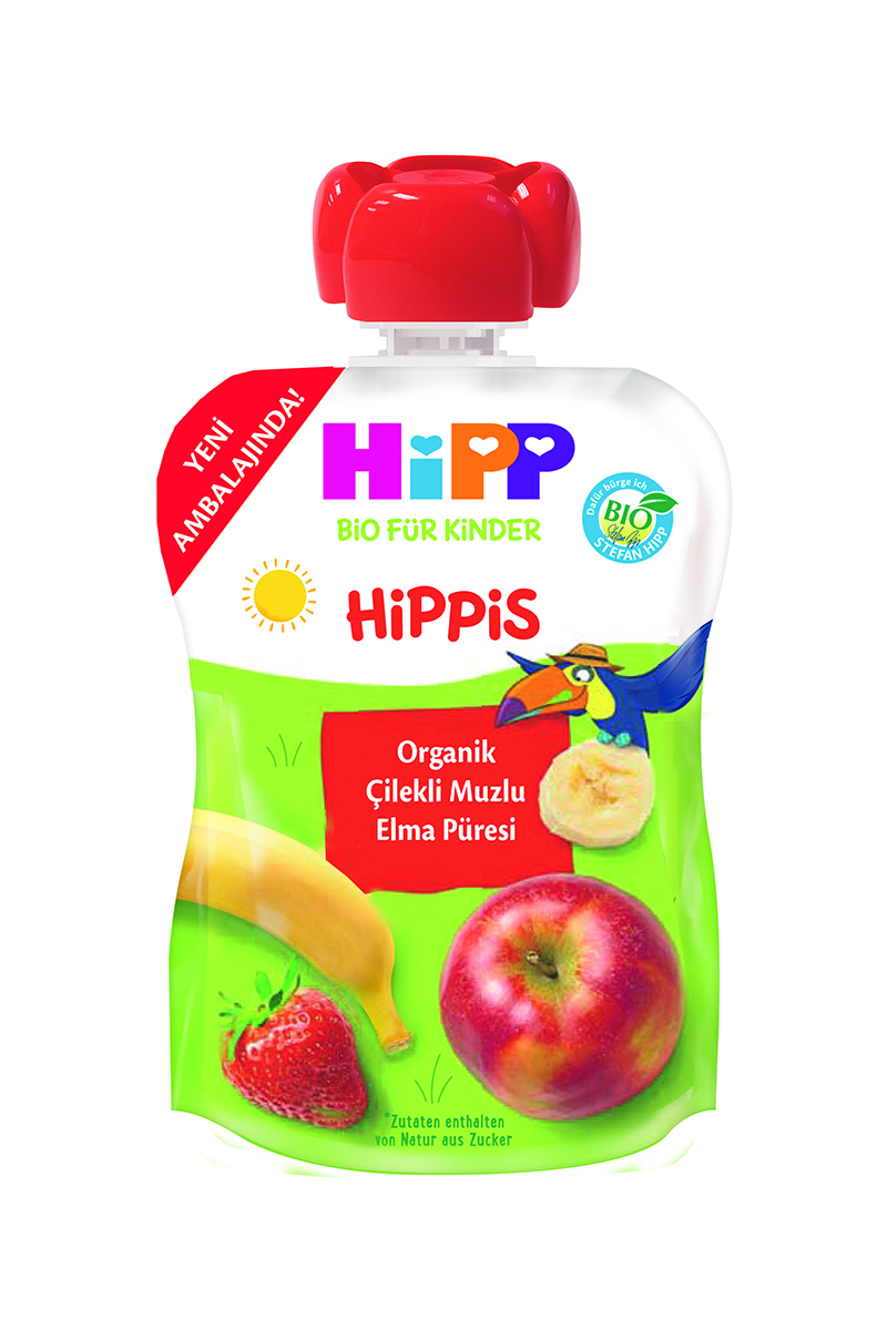 Hipp Organik Çilekli Muzlu Elma Püresi 100 g
