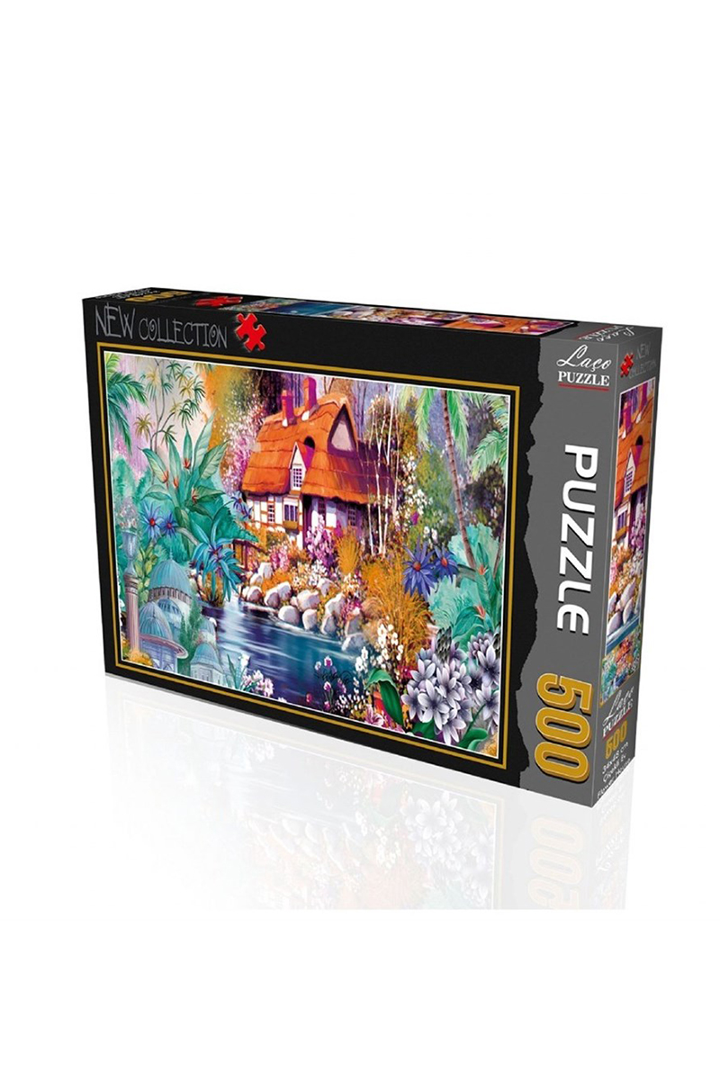 Laço Puzzle 500 Parça Çiçekli Ev