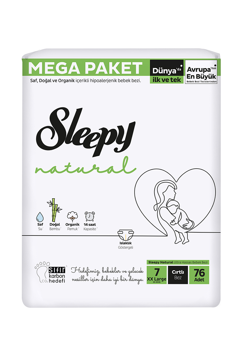 Sleepy Natural Mega Paket XXL (7) 20-30 Kg 76 Adet