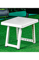 Portatif Plastik Beyaz Katlanabilir Sehpa 49x39x38 Cm