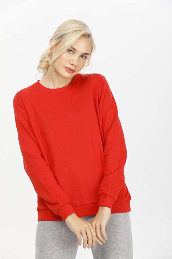 First Company Kadın Sweatshirt 2224BS214001 Kırmızı First Company Kadın Sweatshirt 2224BS214001 Kırmızı