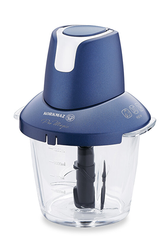 Korkmaz Pro Magic 4 Bıçaklı Azura/Krom Cam Doğrayıcı Korkmaz Pro Magic 4 Bıçaklı Azura/Krom Cam Doğrayıcı