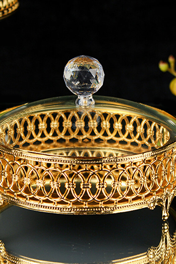 Sembol Damascus Kapaklı Şekerlik 15x10 cm Sembol Damascus Kapaklı Şekerlik 15x10 cm