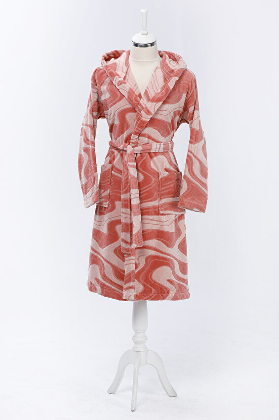 Özdilek Marble Kapüşonlu Kadife Bornoz XL Beden