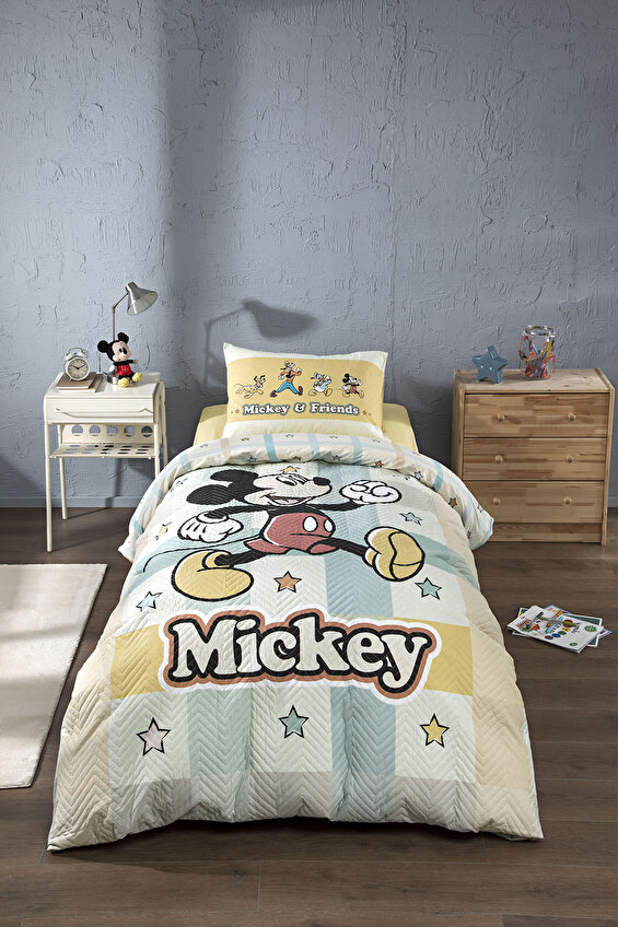 Özdilek Mickey Mouse Tek Kişilik Disney Lisanslı Lastikli Fitted Çarşaf Kapitone Çocuk Nevresim Takımı Özdilek Mickey Mouse Tek Kişilik Disney Lisanslı Lastikli Fitted Çarşaf Kapitone Çocuk Nevresim Takımı