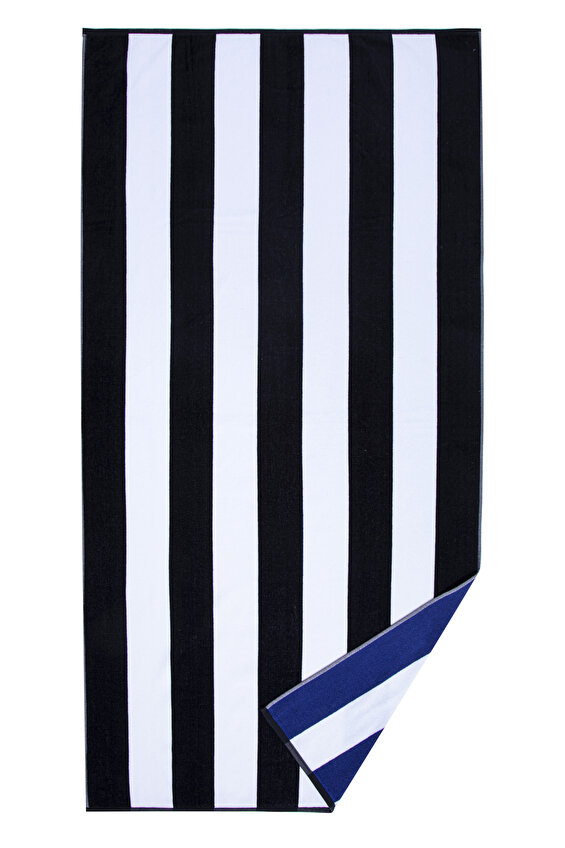 Özdilek Cannes Stripe Black Kadife Plaj Havlusu 90x180 Özdilek Cannes Stripe Black Kadife Plaj Havlusu 90x180